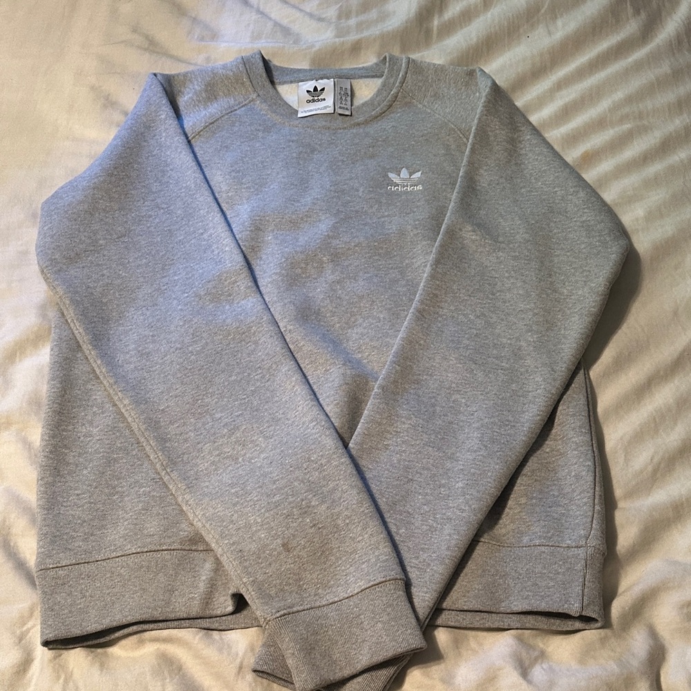 Adidas Womens Crewneck Sweater in Light Gray